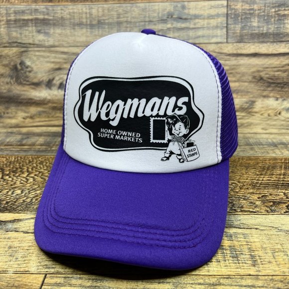 Unbranded Other - Wegmans Mens Trucker Hat Purple Snapback Grocery Store Retro Logo Baseball Cap